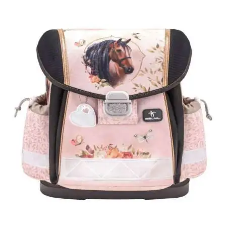 BELMIL Schulranzen CLASSY Set 4 tlg - Horse Chestnut Front