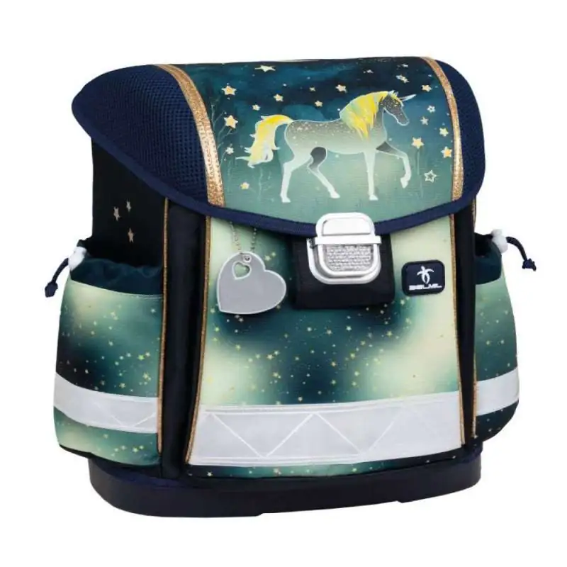 BELMIL Schulranzen CLASSY Set 4 tlg - Sparkling Unicorn seitliche Front