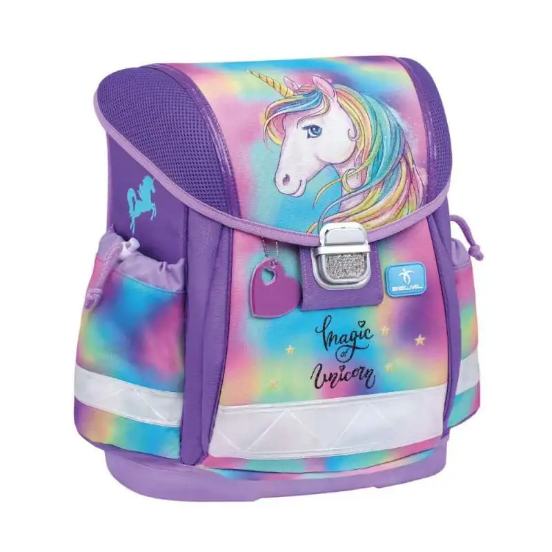 BELMIL Schulranzen CLASSY Set 4 tlg - Rainbow Color seitliche Front