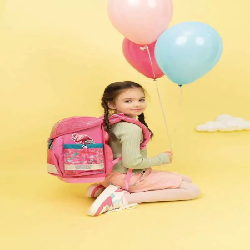 BELMIL Schulranzen CLASSY Set 4 tlg - Tropical Toucan Kind mit Schulranzen seitlich mit Ballons