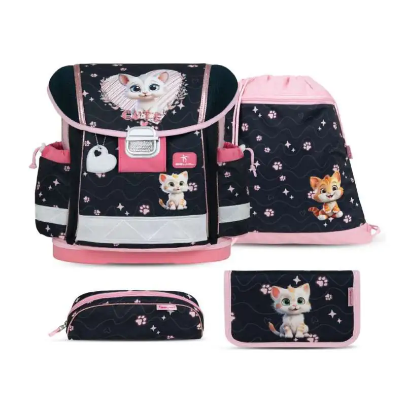 BELMIL Schulranzen CLASSY Set 4 tlg - Cute Kitten
