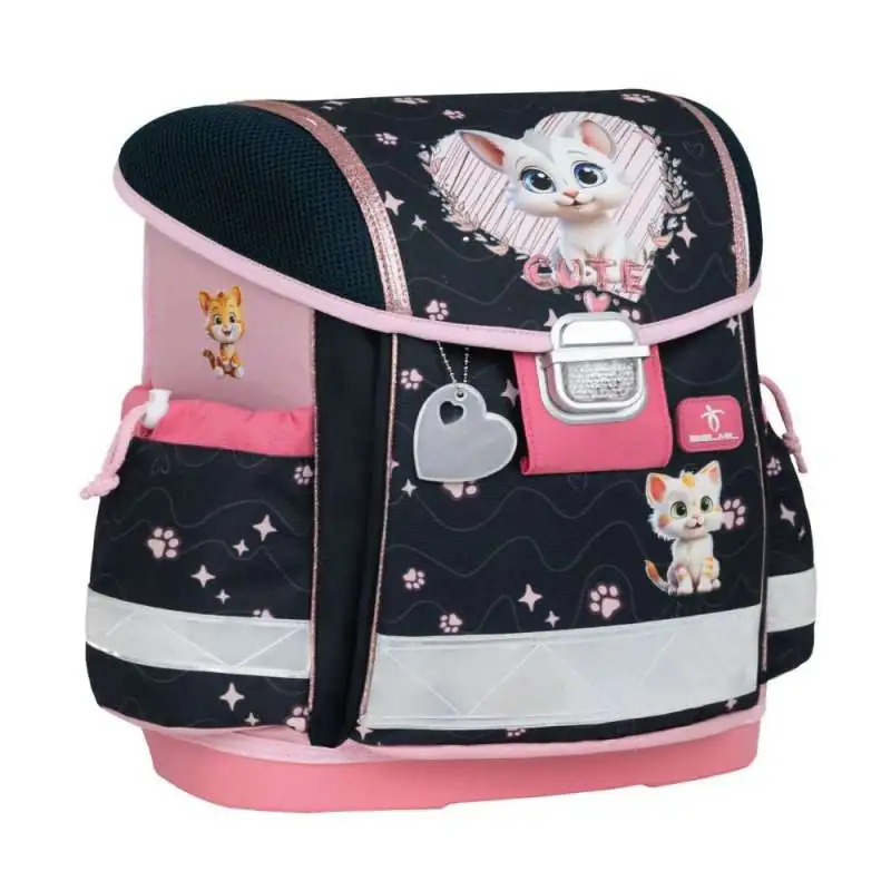 BELMIL Schulranzen CLASSY Set 4 tlg - Cute Kitten seitliche Front