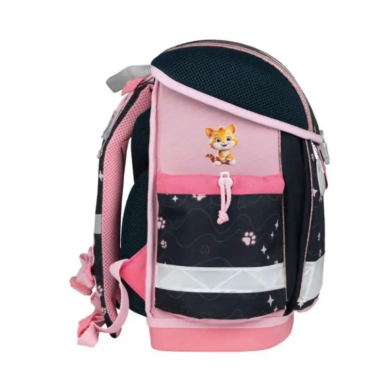 BELMIL Schulranzen CLASSY Set 4 tlg - Cute Kitten seitlich