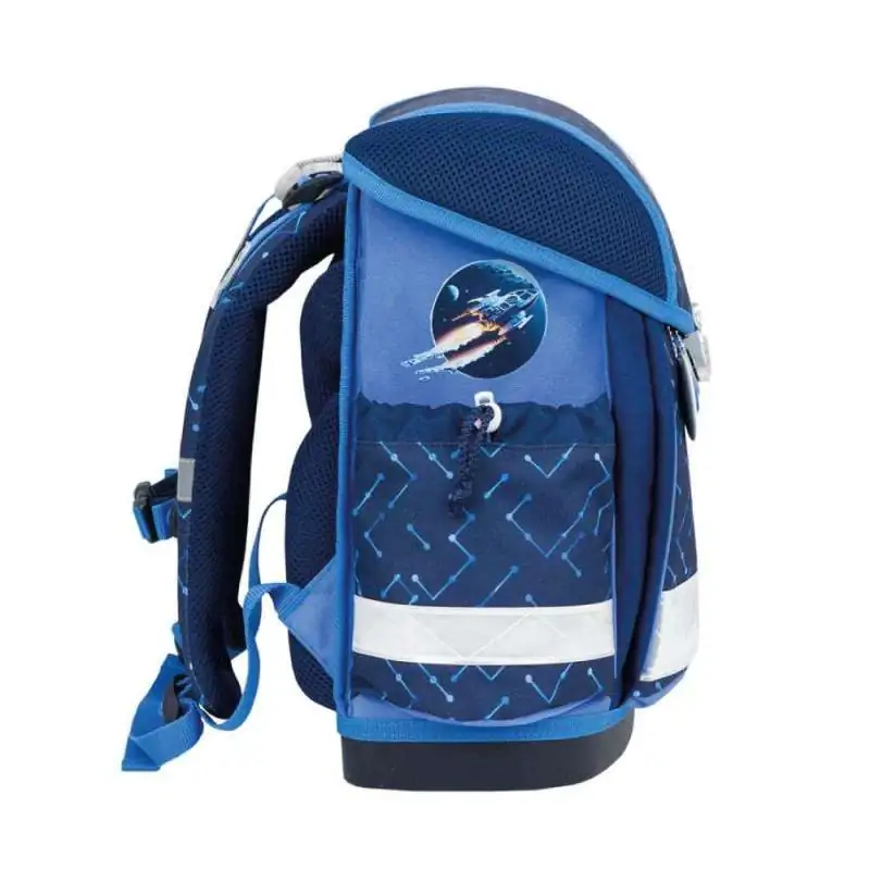 Belmil Schulranzen CLASSY 4 tlg - Navy Blue Tech seitlich