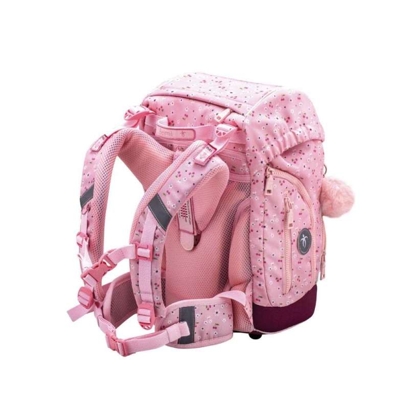 BELMIL Schulranzen COMFY PLUS Set 5 tlg - Cherry Blossom seitliche Rückansicht