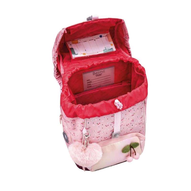 BELMIL Schulranzen COMFY PLUS Set 5 tlg - Cherry Blossom offen