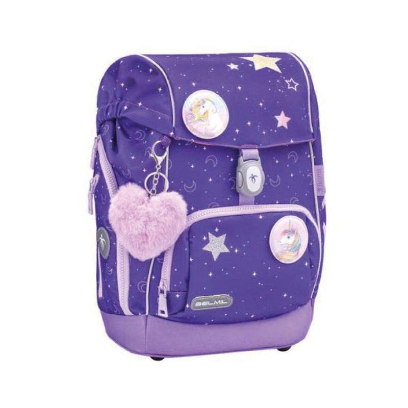 BELMIL Schulranzen COMFY PLUS Set 5 tlg - Dahlia seitliche Front