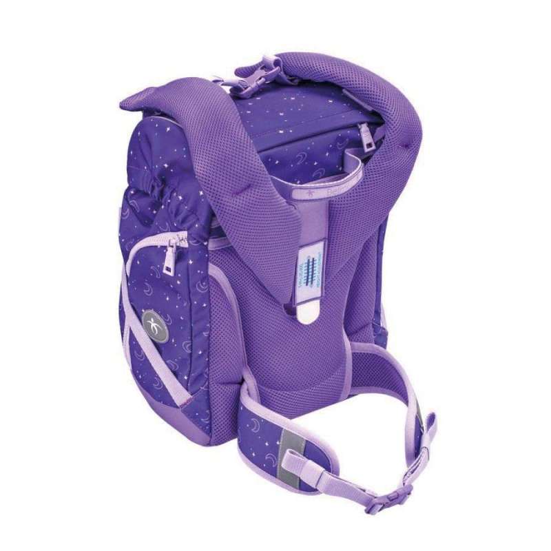 BELMIL Schulranzen COMFY PLUS Set 5 tlg - Dahlia Rückansicht mit Trägergurt oben