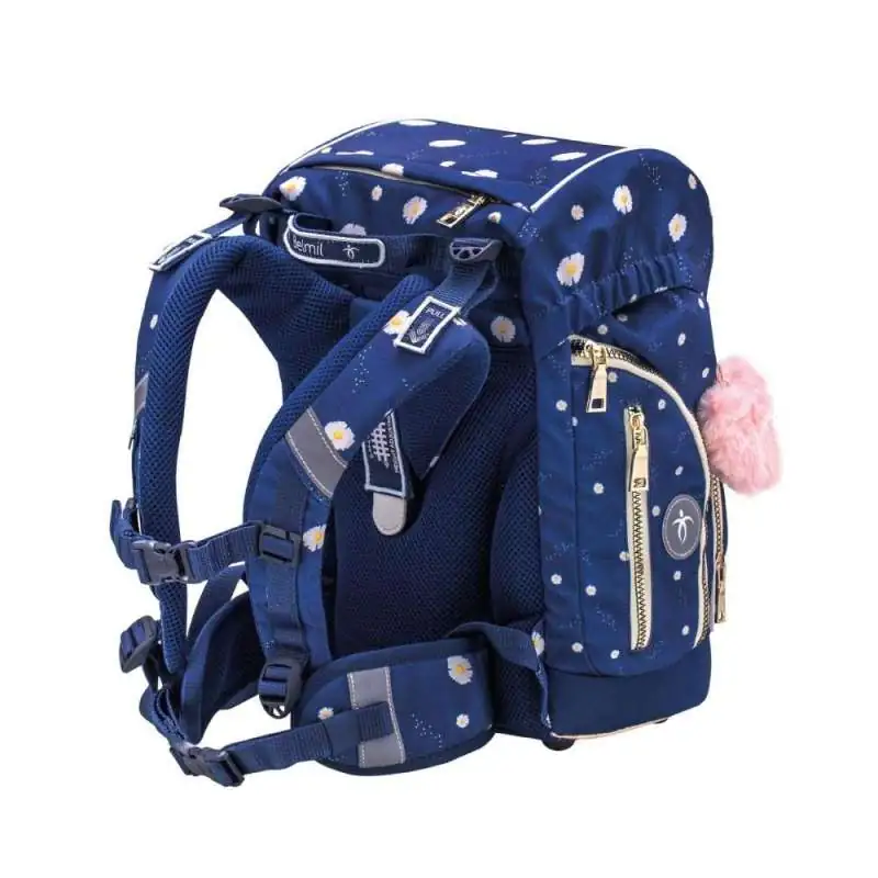 BELMIL Schulranzen COMFY PLUS Set 5 tlg - Daisy seitliche Rückansicht