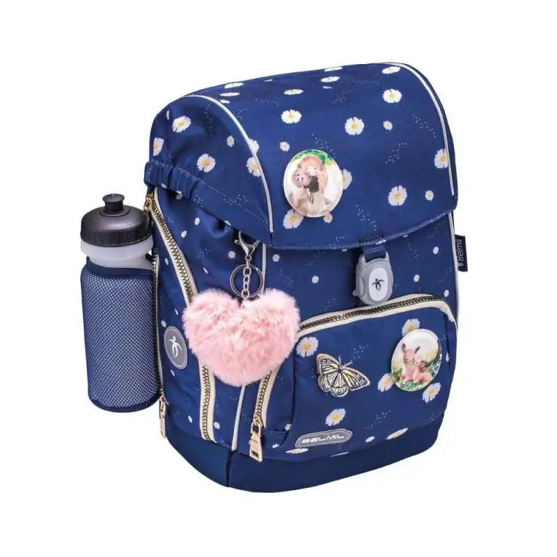 BELMIL Schulranzen COMFY PLUS Set 5 tlg - Daisy mit Trinkflasche
