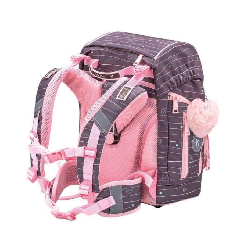 BELMIL Schulranzen COMFY PLUS Set 5 tlg - Mint seitliche Rückansicht