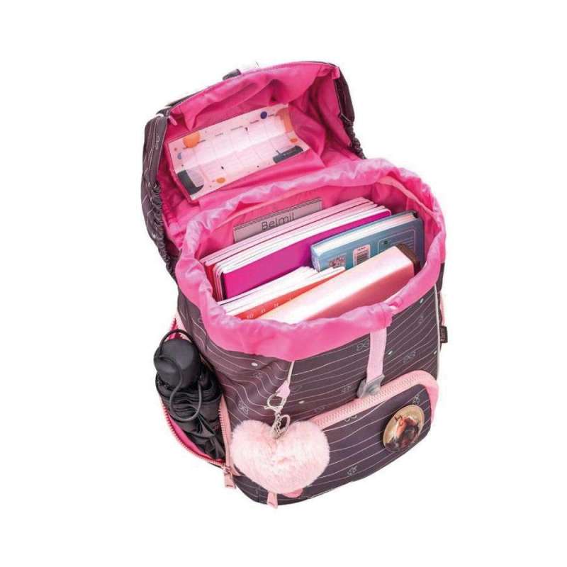 BELMIL Schulranzen COMFY PLUS Set 5 tlg - Mint offen gefüllt