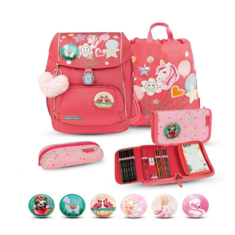 BELMIL Schulranzen COMFY PLUS Set 5 tlg - Rose Quartz