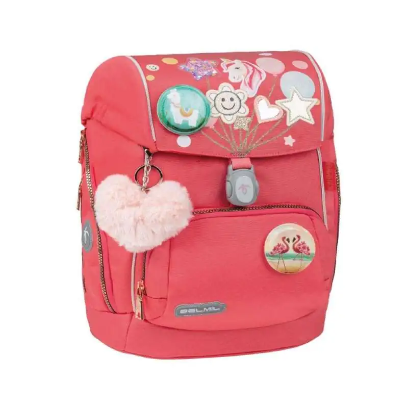 BELMIL Schulranzen COMFY PLUS Set 5 tlg - Rose Quartz seitliche Front