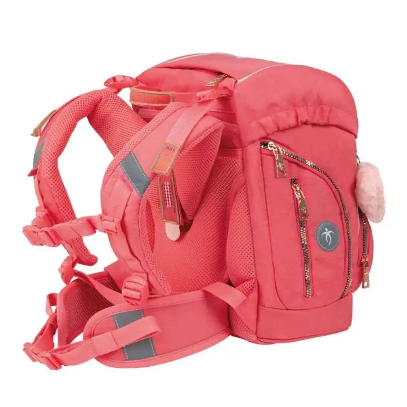BELMIL Schulranzen COMFY PLUS Set 5 tlg - Rose Quartz seitliche Rückansicht
