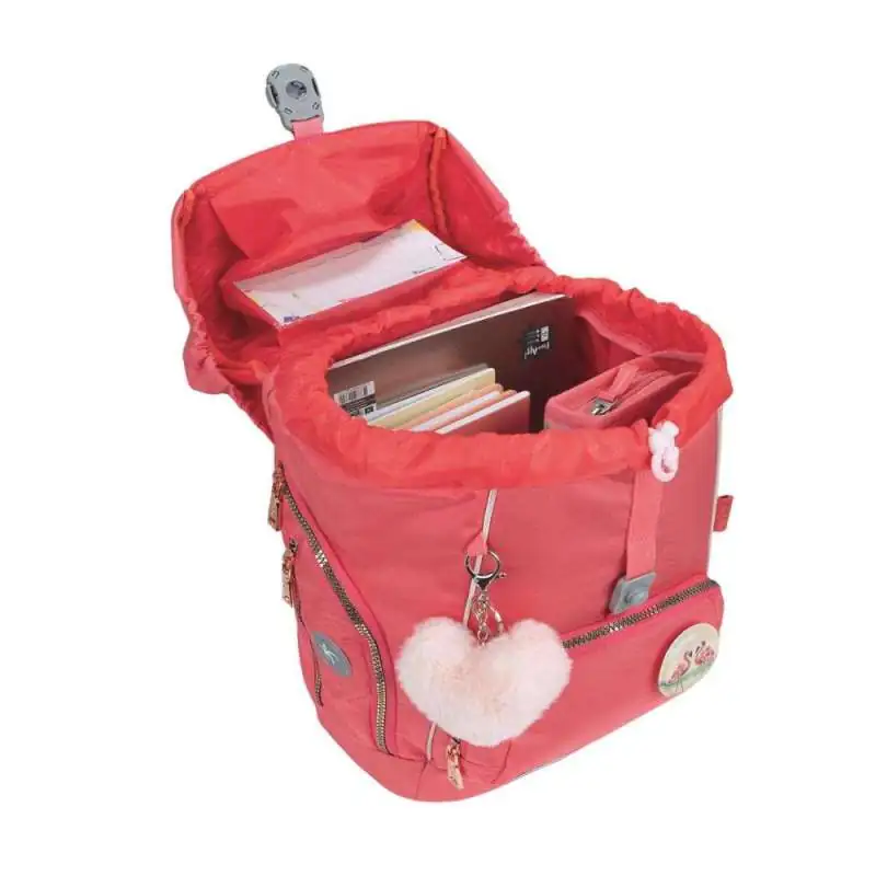 BELMIL Schulranzen COMFY PLUS Set 5 tlg - Rose Quartz offen gefüllt