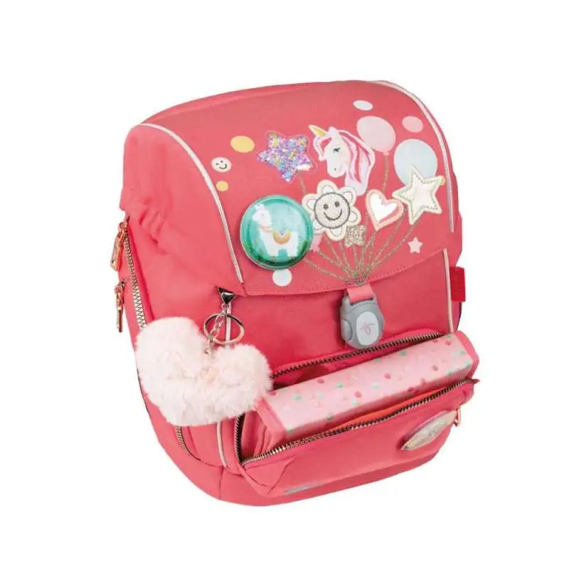 BELMIL Schulranzen COMFY PLUS Set 5 tlg - Rose Quartz Brotdosenfach