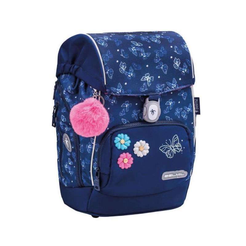 BELMIL Schulranzen COMFY PLUS Set 5 tlg - Sapphire seitliche Front