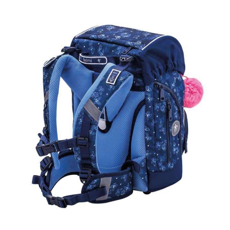 BELMIL Schulranzen COMFY PLUS Set 5 tlg - Sapphire seitliche Rückansicht