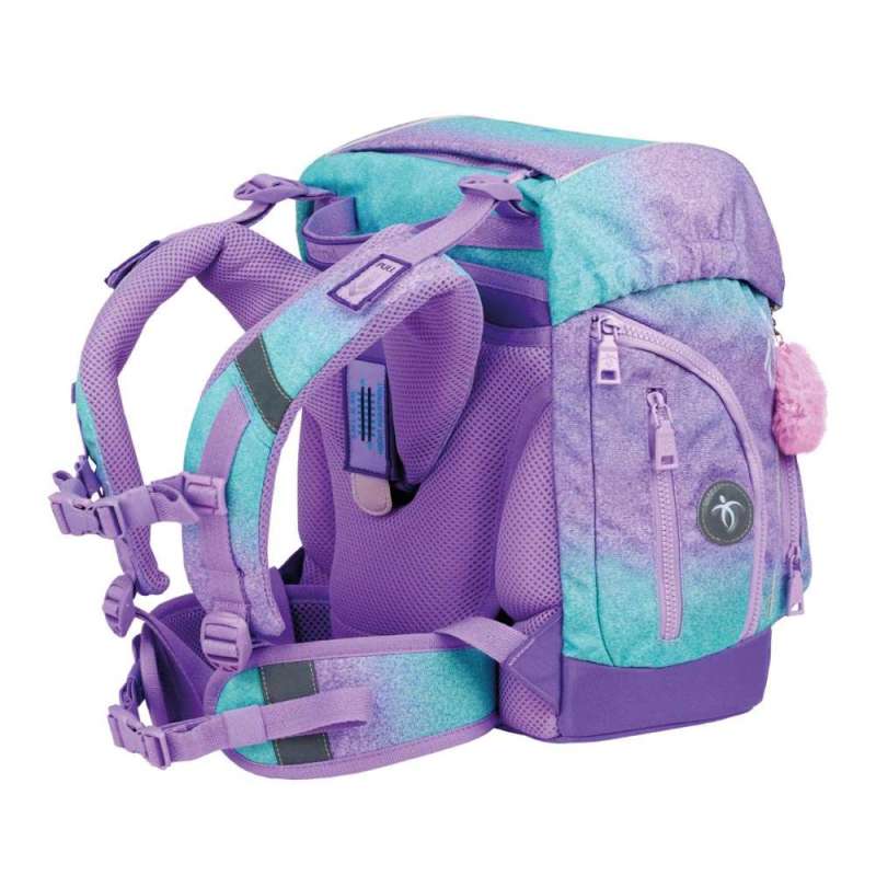 BELMIL Schulranzen COMFY PLUS Set 5 tlg - Serenity seitliche Rückansicht