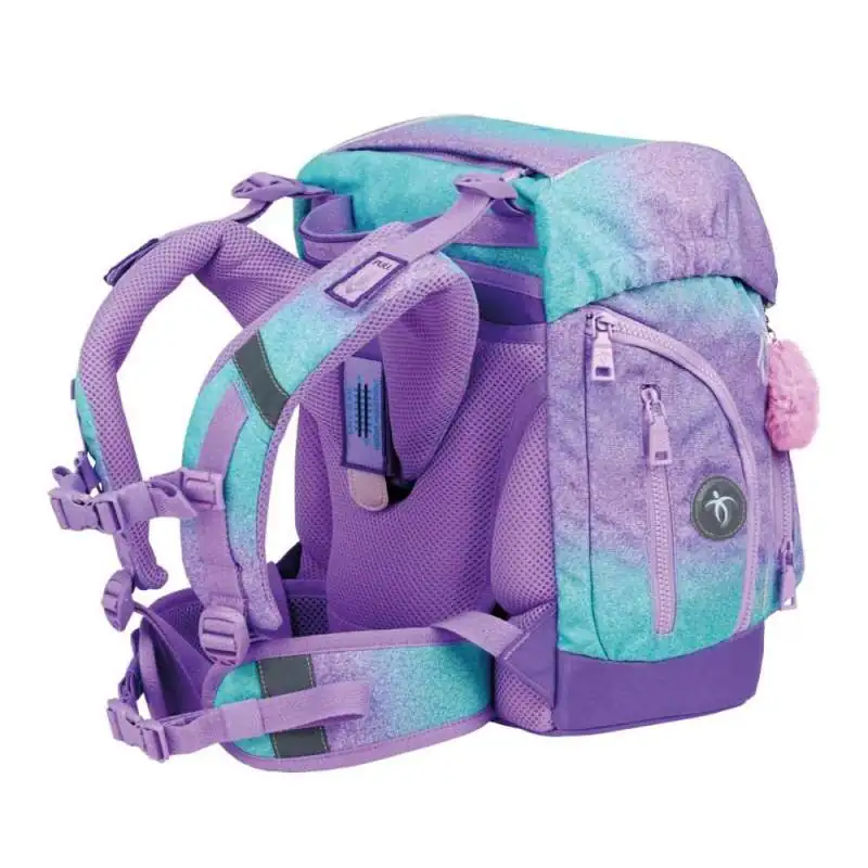 BELMIL Schulranzen COMFY PLUS Set 5 tlg - Serenity seitliche Rückansicht