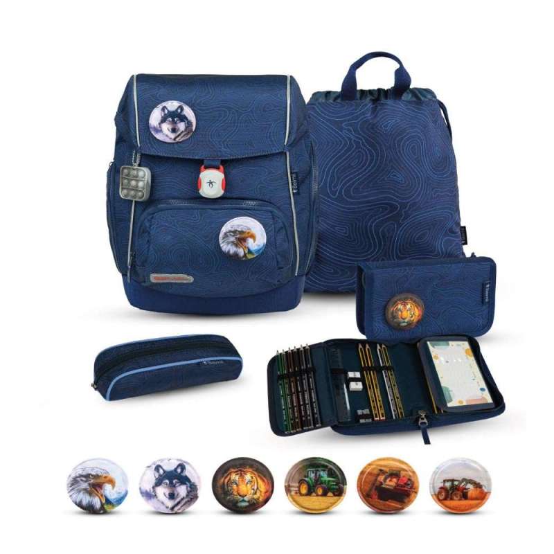 BELMIL Schulranzen CLASSY PLUS Set 5 tlg - Topographic