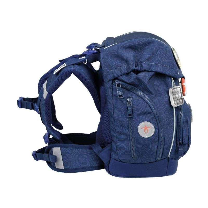 BELMIL Schulranzen CLASSY PLUS Set 5 tlg - Topographic  seitlich