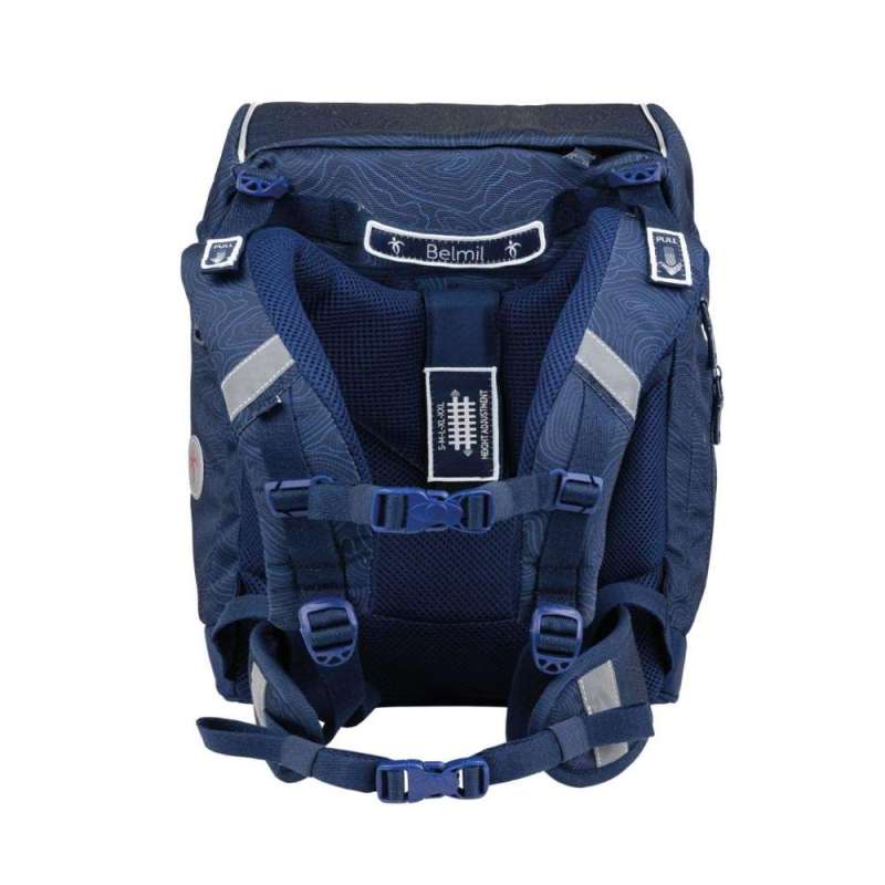 BELMIL Schulranzen CLASSY PLUS Set 5 tlg - Topographic  Rückansicht
