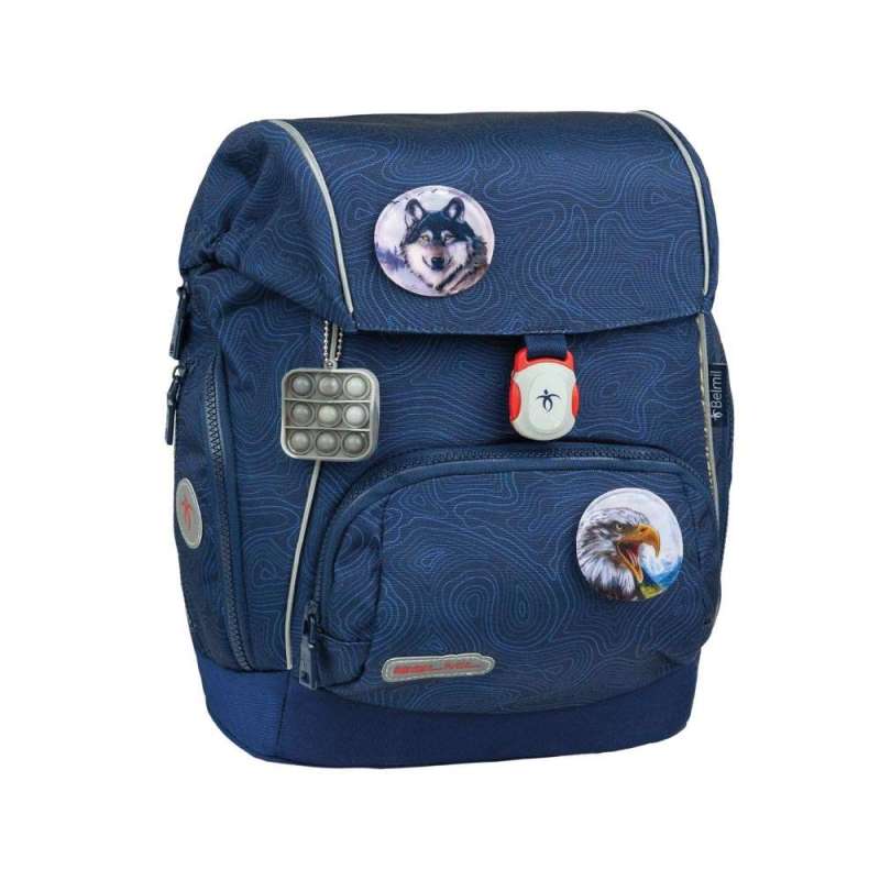 BELMIL Schulranzen CLASSY PLUS Set 5 tlg - Topographic  seitliche Front