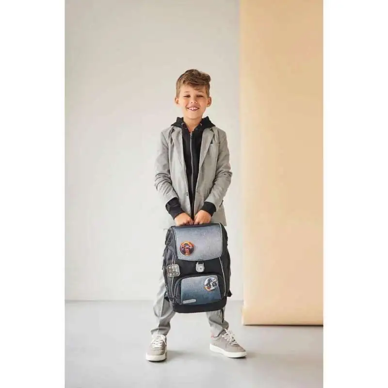 BELMIL Schulranzen COMFY PLUS Set 5 tlg - Black Grey Kind mit Schulranzen