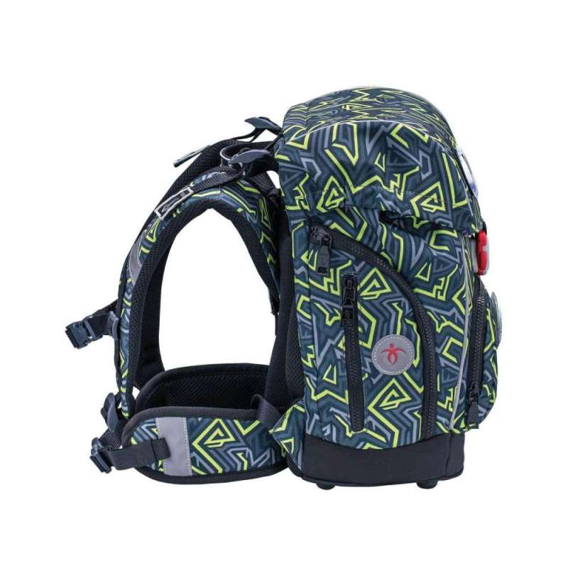 BELMIL Schulranzen COMFY PLUS Set 5 tlg - Iguana seitlich