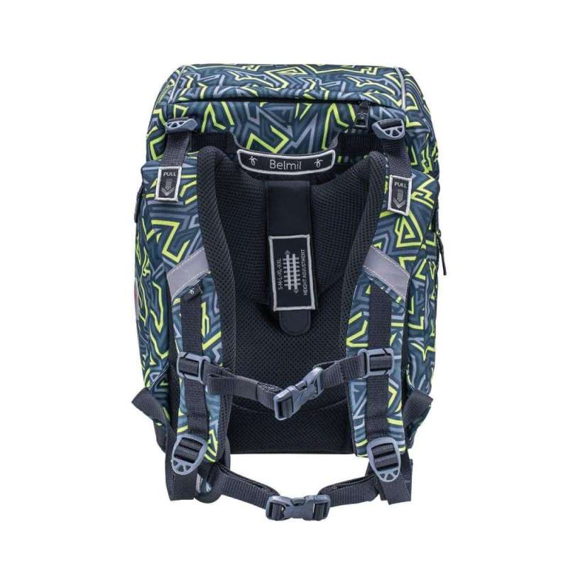 BELMIL Schulranzen COMFY PLUS Set 5 tlg - Iguana Rückansicht