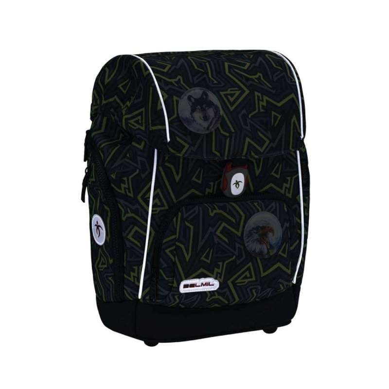 BELMIL Schulranzen COMFY PLUS Set 5 tlg - Iguana reflektierende Front