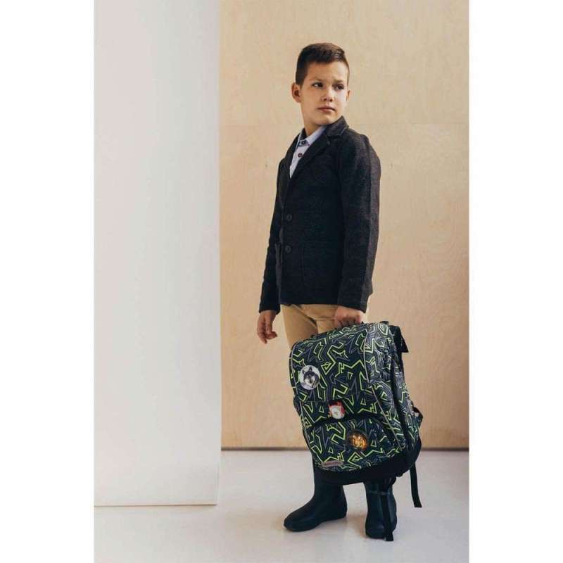 BELMIL Schulranzen COMFY PLUS Set 5 tlg - Iguana Kind mit Schulranzen