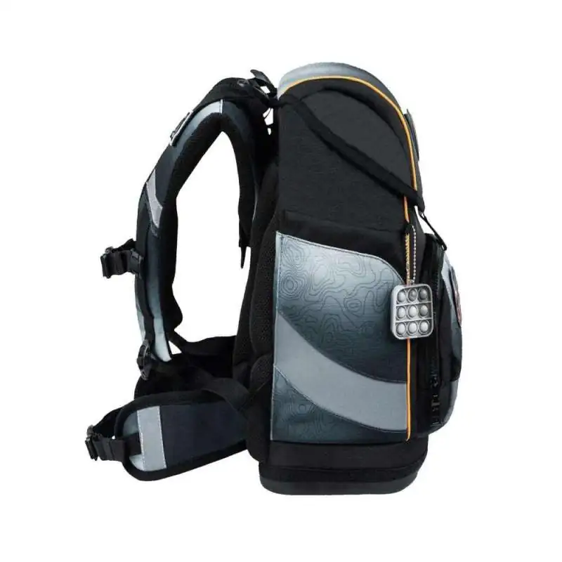 BELMIL Schulranzen SMARTY PLUS Set 5tlg -Black Grey seitlich