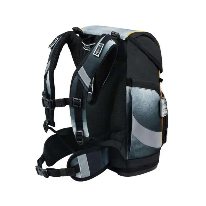 BELMIL Schulranzen SMARTY PLUS Set 5tlg -Black Grey seitliche Rückansicht