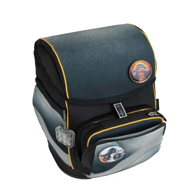BELMIL Schulranzen SMARTY PLUS Set 5tlg -Black Grey Brotdosenfach