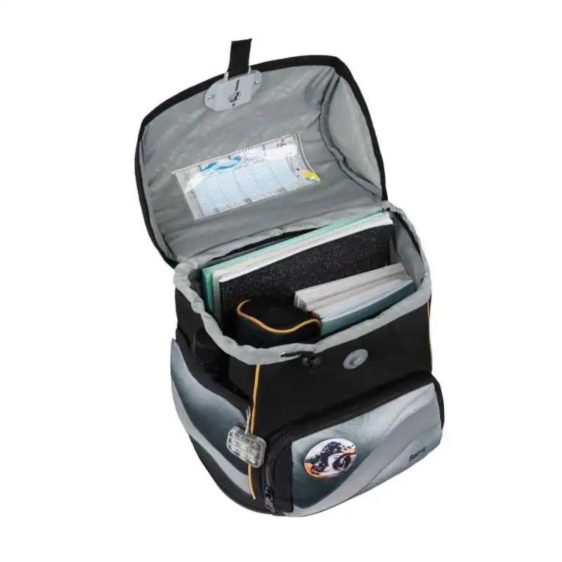 BELMIL Schulranzen SMARTY PLUS Set 5tlg -Black Grey offen