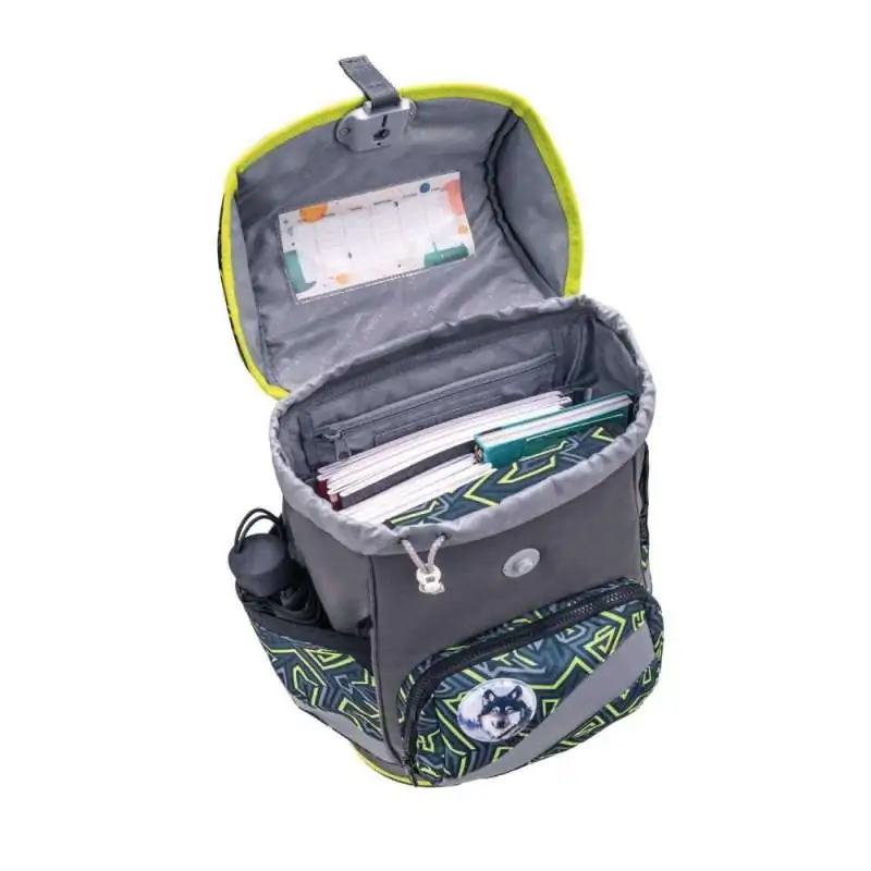 BELMIL Schulranzen SMARTY PLUS Set 5tlg -Iguana offen