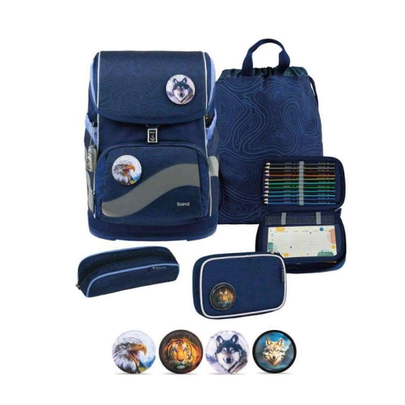 BELMIL Schulranzen SMARTY PLUS Set 5tlg -Topographic