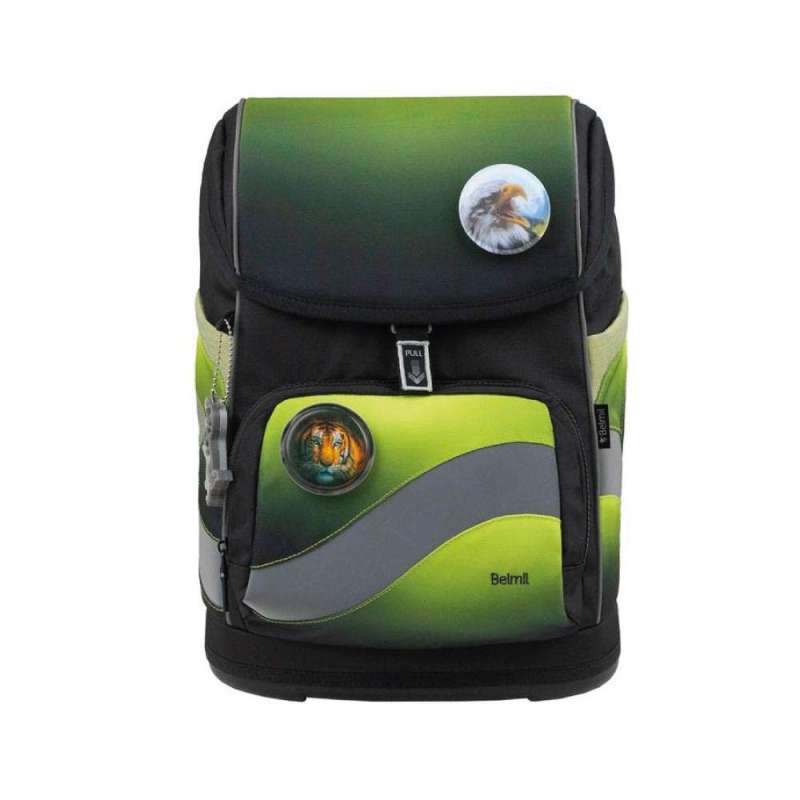 BELMIL Schulranzen SMARTY PLUS Set 5tlg - Black Green Front