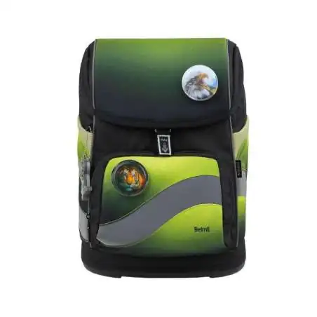 BELMIL Schulranzen SMARTY PLUS Set 5tlg - Black Green Front