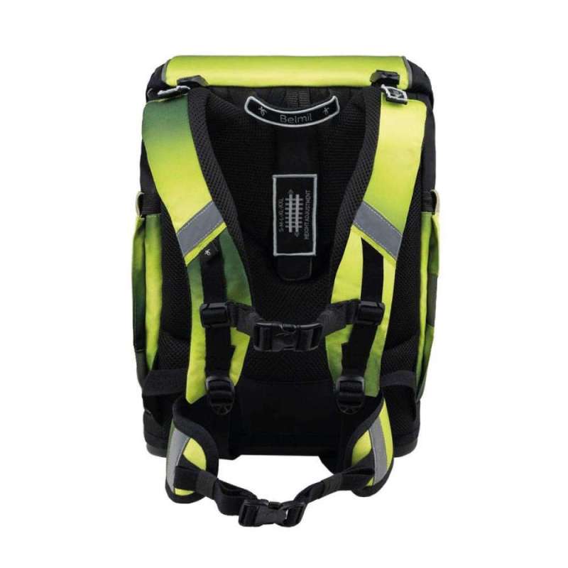 BELMIL Schulranzen SMARTY PLUS Set 5tlg - Black Green Rückansicht