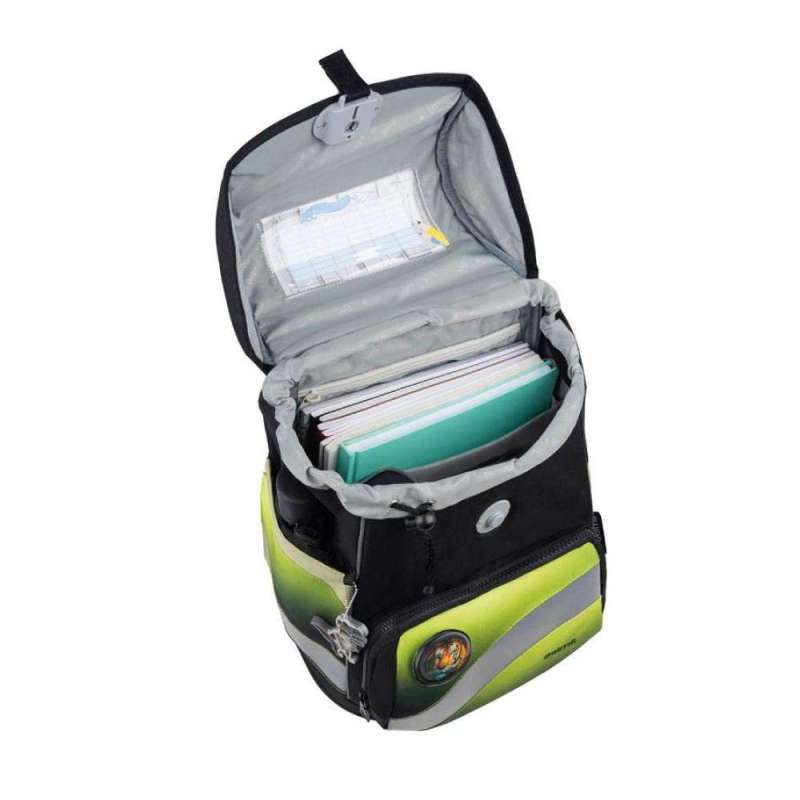 BELMIL Schulranzen SMARTY PLUS Set 5tlg - Black Green offen