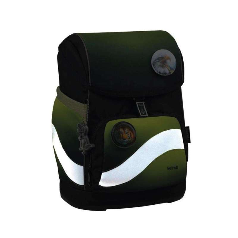 BELMIL Schulranzen SMARTY PLUS Set 5tlg - Black Green reflektierend