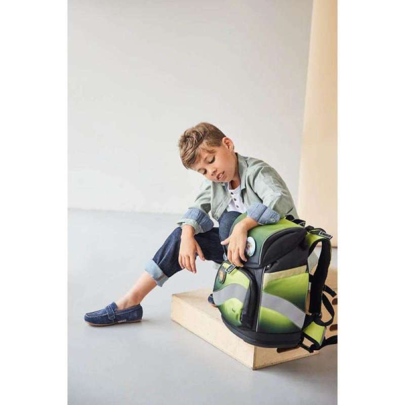 BELMIL Schulranzen SMARTY PLUS Set 5tlg - Black Green Kind mit Schulranzen