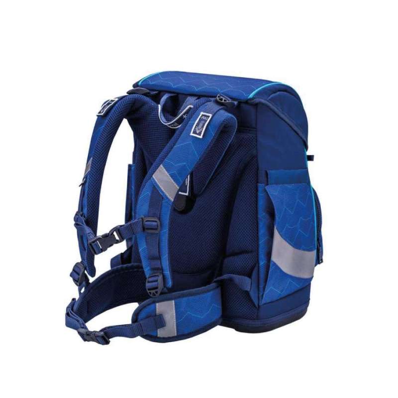 BELMIL Schulranzen SMARTY PLUS Set 5tlg - Estate Blue seitliche Rückansicht