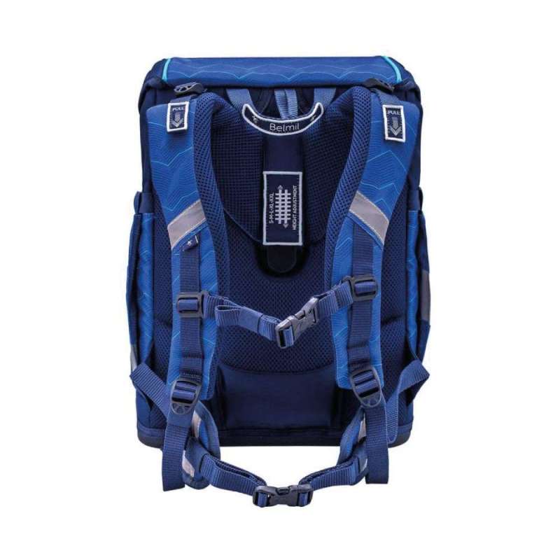 BELMIL Schulranzen SMARTY PLUS Set 5tlg - Estate Blue Rückansicht