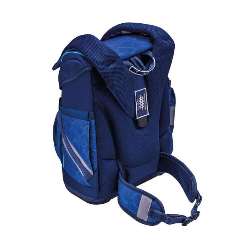 BELMIL Schulranzen SMARTY PLUS Set 5tlg - Estate Blue Rückansicht mit Trägergurten oben