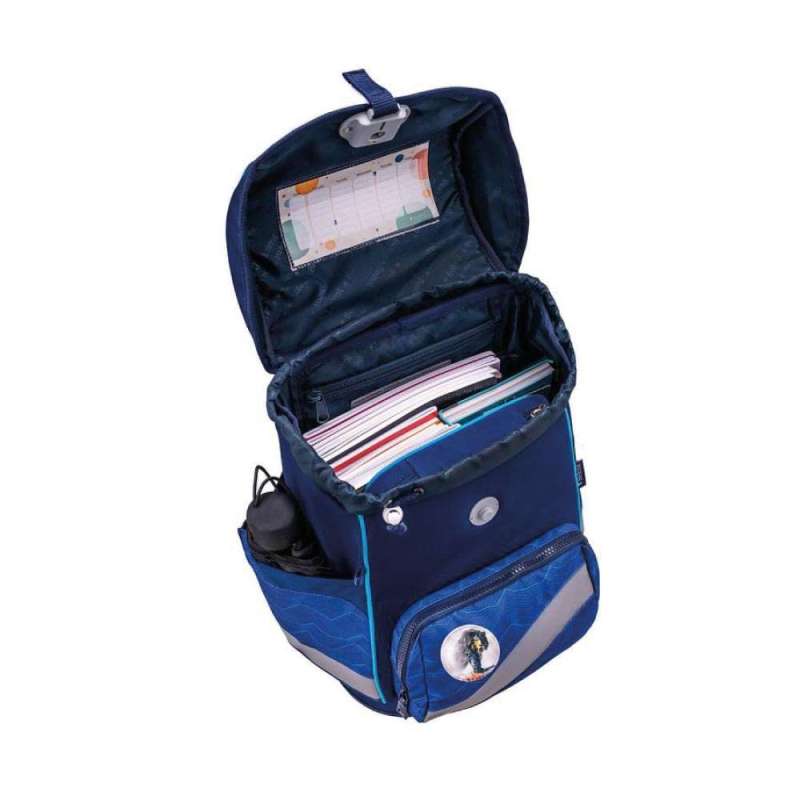 BELMIL Schulranzen SMARTY PLUS Set 5tlg - Estate Blue offen